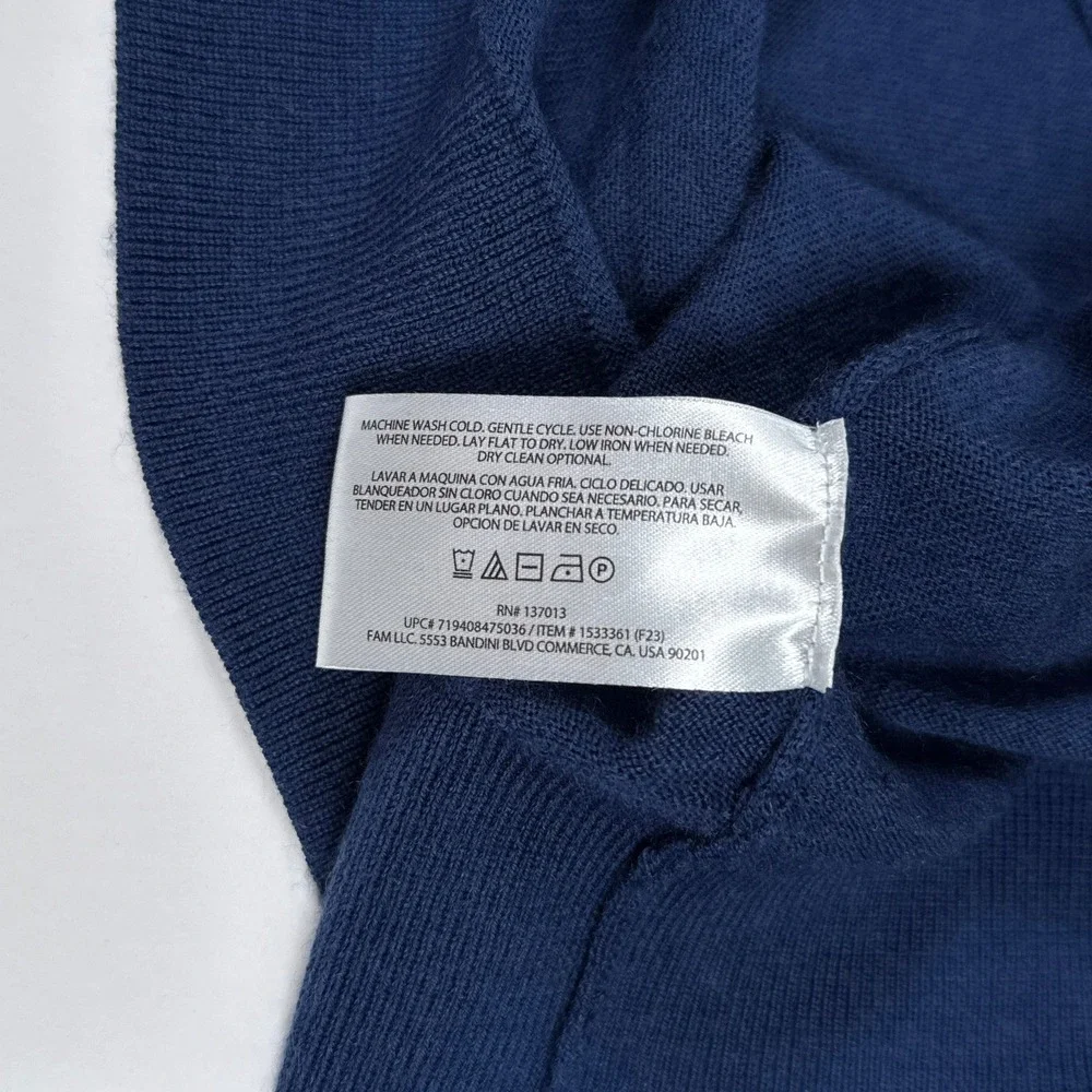 Banana Republic Sweater Mens M Blue Merino Wool Crewneck Pullover Classic‎